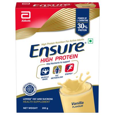 Ensure High Protein Nutrition Powder - Vanilla Flavour 200 gm (Refill Pack) - Daily Health Drinks