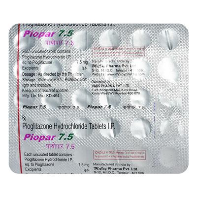 Piopar 7.5mg Tablet 30'S - Diabetes-Ant