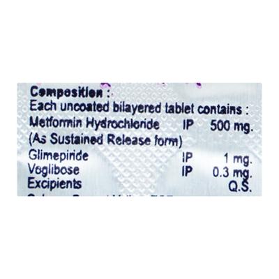 Hmet Trio 1/500/0.3Mg Tablet 10's - Diabetes-Ant