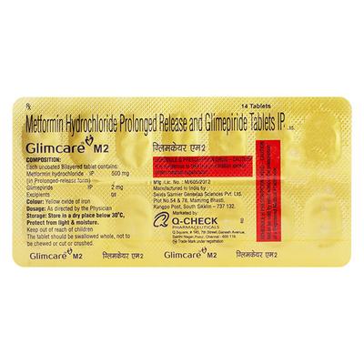 GLIMCARE M 2mg Tablet 14's - Diabetes-Ant