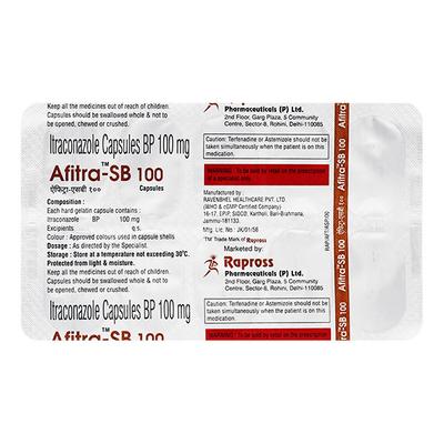AFITRA SB 100 Capsule 10's - Fungal Infections-Anf