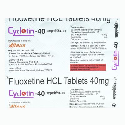 CYCLOTIN 40 Tablet 15's - Depression-Ant