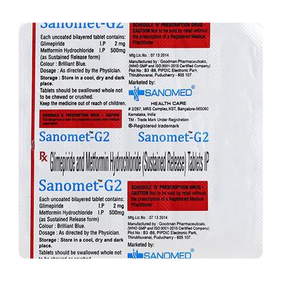SANOMET G 2 Tablet 15's - Diabetes-Ant