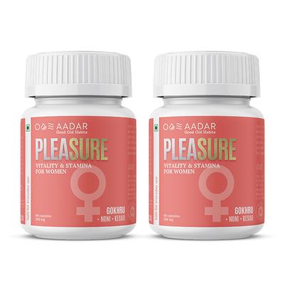 AADAR Pleasure 500 mg Capsule - Vitality & Stamina for Women (Pack of 2 x 60's) - Sexual Healthcare