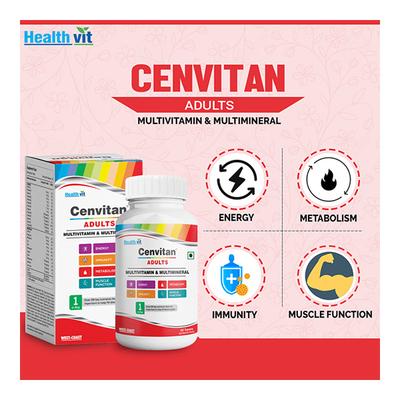 HealthVit Cenvitan Adults (Multivitamin & Multimineral) Tablet 60's - Multi-Vitamins