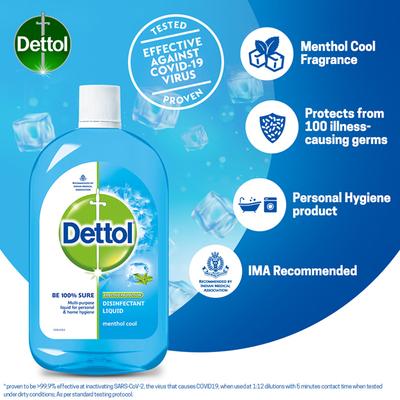 Dettol Effective Protection Disinfectant Liquid - Menthol Cool 1000 ml - Hand Sanitizer