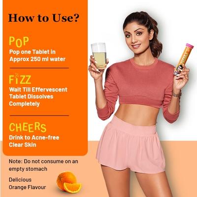 Chicnutrix Super C- Amla Extract and Zinc Effervescent Tablet - Orange Flavour (Pack of 3 x 20's) - Vitamin C