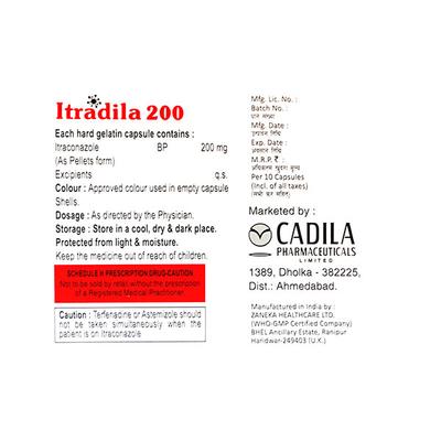 Itradila 200mg Capsule 10'S - Fungal Infections-Anf