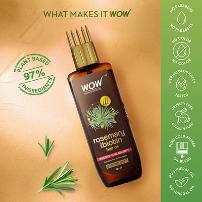 WOW Skin Science Rosemary with Biotin Hair Growth Oil 200 ml - Hair Oils
