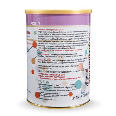 Pristine Balance Metanutrition PKU-3 (3 Years & above) Powder - 400 gm (Tin) - Baby And Infant Supplements