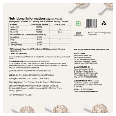 Hera Her Fertilife Health Supplement Powder - Orange flavour (Pack of 2 X 300 gm) 1's - Multi-Vitamins