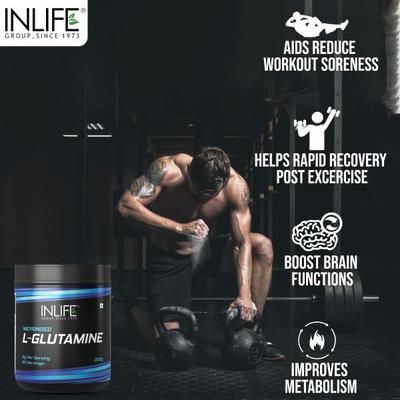 INLIFE Micronized L Glutamine Powder 300 gm - Amino Acids