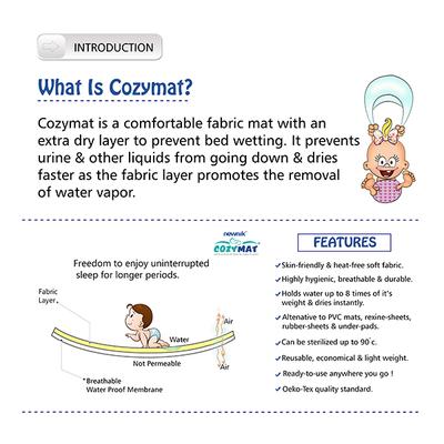Cozymat Waterproof Bed Protector Combo - Navy Blue (L) + Plum & Firoza (S) - Baby Bedding
