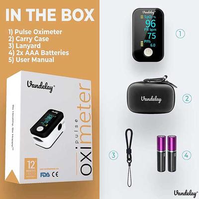 Vandelay Fingertip Digital Pulse Oximeter - White - Health Monitors And Equipment