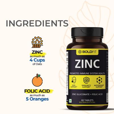 Boldfit Zinc Tablet 60's - Calcium And Minerals