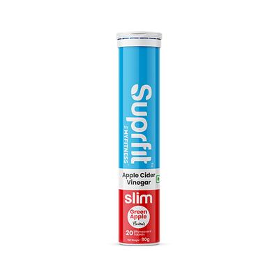 SuprFit Slim Apple Cider Vinegar Effervescent Tablet - Green Apple Flavour 20's - Apple Cider Vinegar - Acv