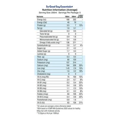 So Good Plant Based Soy Beverage Drink 1 litre - Nutritional Supplement