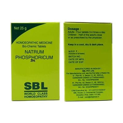 SBL Natrum Phosphoricum 3X Tablet 25 gm - Triturations (Homeo Tablets)