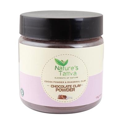 Nature's Tattva Chocolate Clay Powder - Cocoa Powder & Rhassoul Clay 175 gm - Skin-Treatment
