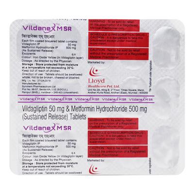 VILDANEX M SR Tablet 15's - Diabetes-Ant