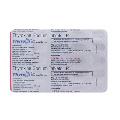 Thyrofit 25Mcg Tablet 30'S - Hypothyroidism