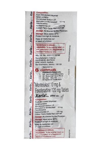 Xaria Plus Tablet 10'S - Allergies-Ant