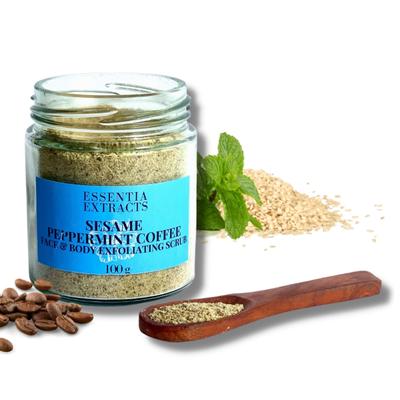 Essentia Extracts Face & Body Exfoliating Scrub - Sesame,Peppermint & Coffee 100 gm - Scrubs & Exfoliants