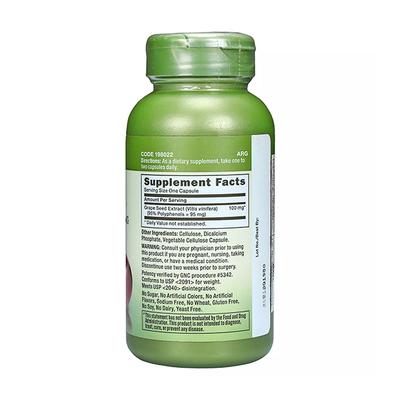 GNC Grape Seed Extract 100 mg Capsule 100's - Herbal Dietary Supplement