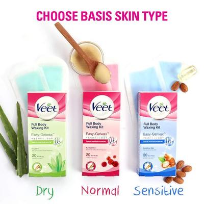 Veet Half Body Wax Strips - Normal Skin 8's - Shaving & Hair Removal