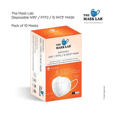The Mask Lab Disposable N95/FFP2/IS 9473 Face Mask (Pack of 10) - Face Mask