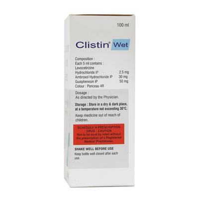 Clistin Wet Syrup 100ml - Cough And Cold-Cou