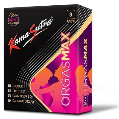 Kamasutra Orgas Max 4-In-1 Condoms 3's - Plain/Flavoured Condoms