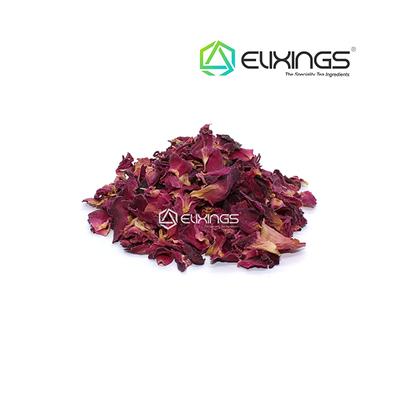 Elixings Tea Ingredient Dried Whole Petals - Red Rose 114 gm - Teas