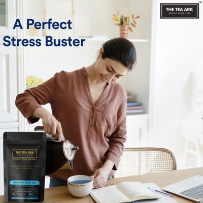 The Tea Ark Organic Blue Tea Powder - Spearmint 50 gm (Pouch) - Green/Herbal Teas