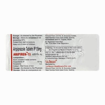Aripiren 15mg Tablet 10'S - Schizophrenia-Aps