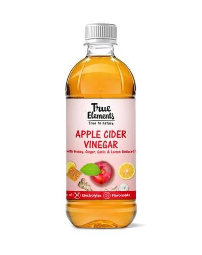 True Elements Apple Cider Vinegar with Honey Ginger Garlic and Lemon (Infused) 500 ml - Apple Cider Vinegars