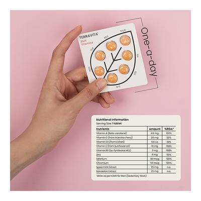 Terravita Skin Vitamins Veg Tablet 28's - Calcium And Minerals
