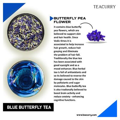 Teacurry Blue Butterfly Tea Bags - Blue Butterfly Flower 30's - Teas
