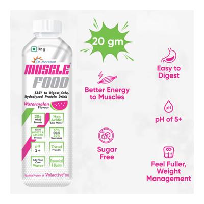 Dr. Morepen Muscle Food Protein Drink - Watermelon 32 gm - Protein Drink