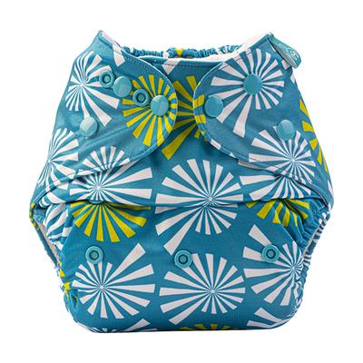 Bumberry Reusable Pocket Diaper with 1 Microfiber Insert - White Flowers on Blue - Diapers & Wipes