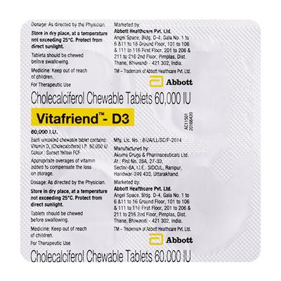 VITAFRIEND D3 Tablet 4's - Supplements-Vit