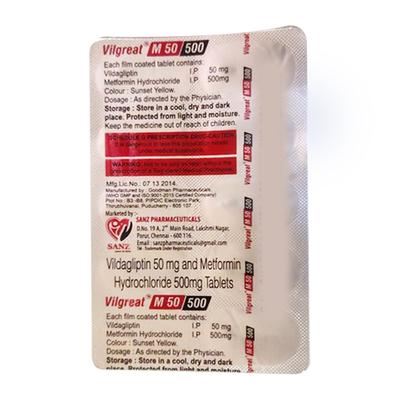 VILGREAT M 50/500 Tablet 10's - Diabetes-Ant