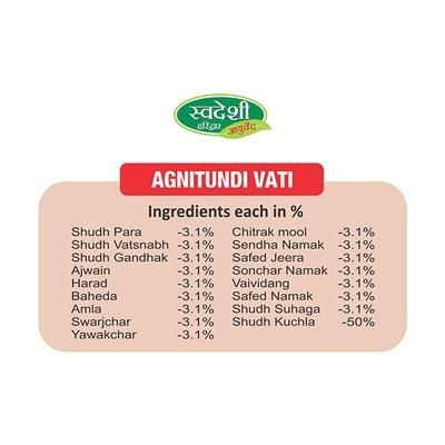 Swadeshi Ayurved Agnitundi Vati Tablet 40's - Digestive Care