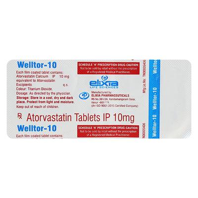WELLTOR 10mg Tablet 10's - High Cholesterol-Dys