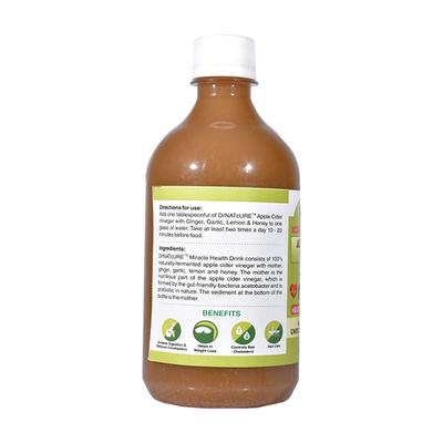 DrNATcURE Apple Cider Vinegar for Heart Care - Ginger Garlic Lemon & Honey Flavour 500 ml - Apple Cider Vinegars