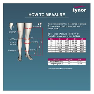 Tynor D.V.T Stocking Knee High (Pair) (S) (I 66) - Knee/Leg Supports