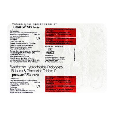 JUBIGLIM M3 FORTE Tablet 10's - Diabetes-Ant