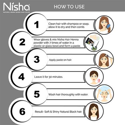 Nisha Henna Hair Color Pouch - Natural Black 10 gm - Crème