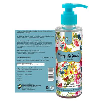 Fixderma Teenilicious Shower Gel - Velvette Vanilla 200 ml - Shower Gels & Body Wash