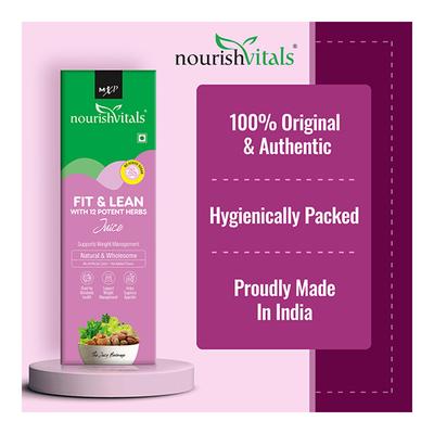NourishVitals Fit & Lean with 12 Potent Herbs Juice 500 ml - Ayurvedic Juices